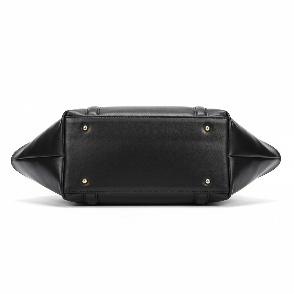 DPOCHE Black Tote Bottom View - White Background