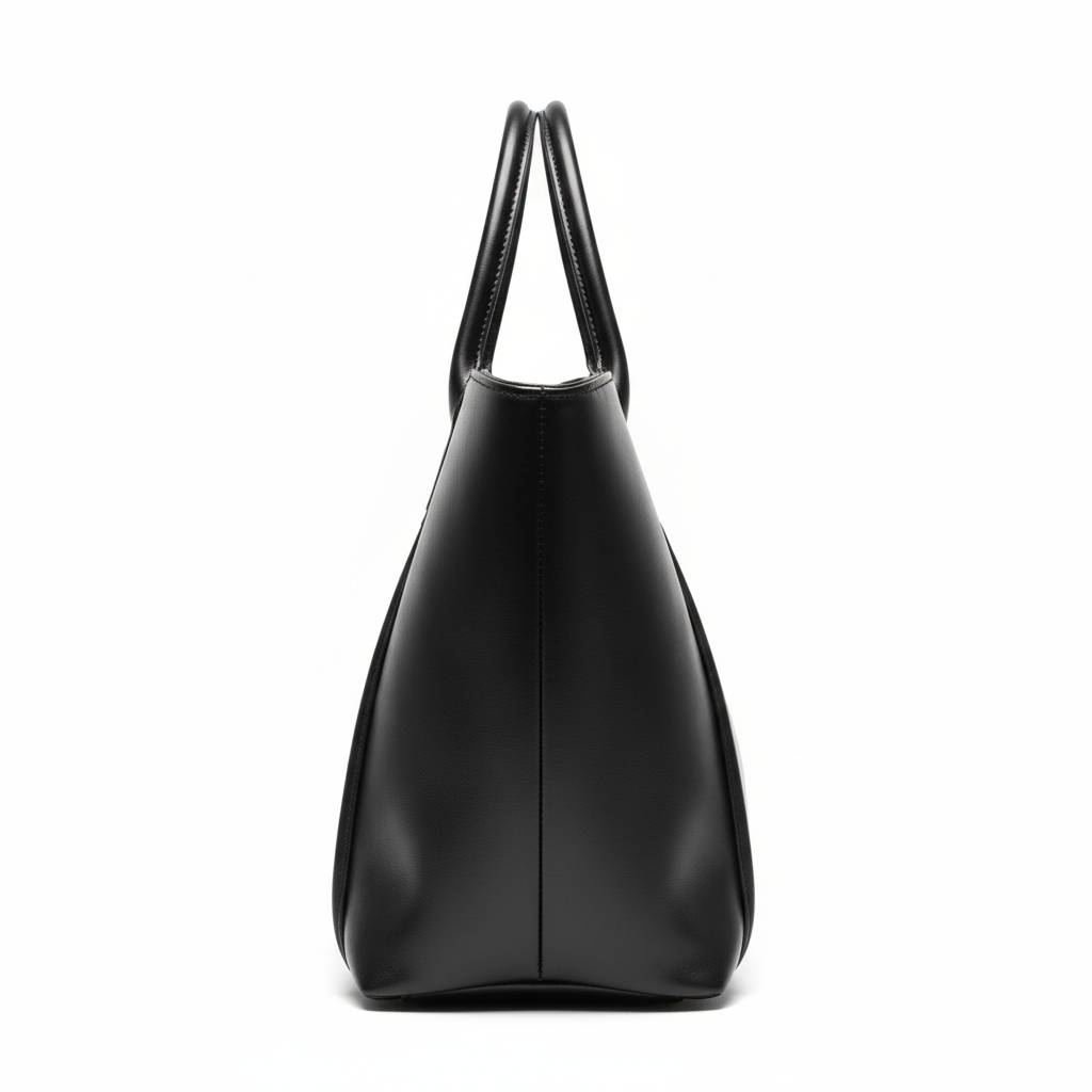 DPOCHE Black Tote Side View - White Background